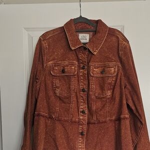 LOGO by Lori Goldstein Burnt Brick Jean Jacket